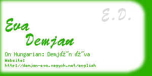 eva demjan business card